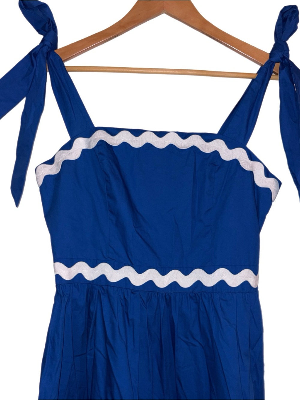 Sugarlips Edith Tiered Midi Dress MEDIUM Blue/White NEW WITH TAGS - Picture 6 of 10